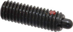 TE-CO - 3/8-16, 1-1/8" Thread Length, 3/16" Plunger Projection, Steel Threaded Spring Plunger - 0.186" Max Plunger Diam, 1-1/8" Plunger Length, 3 Lb Init End Force, 15 Lb Final End Force, 0.125" Hex - All Tool & Supply