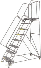 Ballymore - 113" 8 Step Ladder - 450 Lb Capacity, 80" Platform Height, 24" Base Width x 68" Depth, Heavy-Duty Serrated Grating - All Tool & Supply