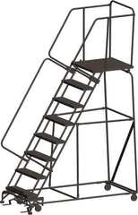 Ballymore - 113" 8 Step Ladder - 450 Lb Capacity, 80" Platform Height, 32" Base Width x 75" Depth, Heavy-Duty Serrated Grating - All Tool & Supply