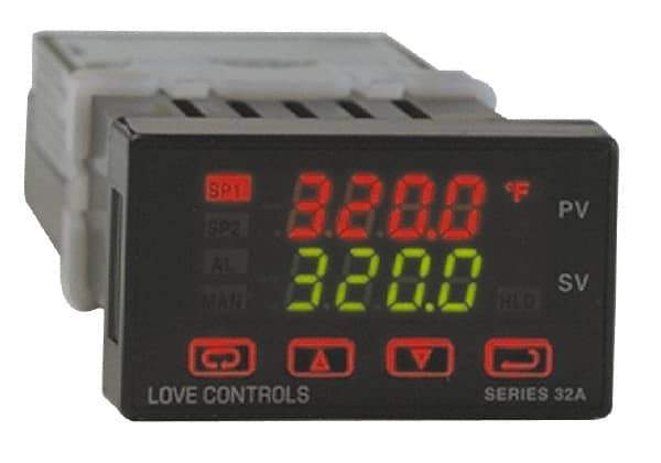 Dwyer - -350 to 4,208°F 1/32 DIN Temperature/Process Control - Dual 4-Digit LCD Display, Fuzzy Logic PID Control, 100-240 VAC/VDC - All Tool & Supply