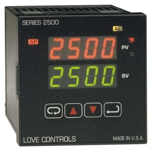 Dwyer - -350 to 2,500°F 1/4 DIN Temperature Control - Dual 4-Digit LCD Display, PID Control, 100-240 VAC/VDC - All Tool & Supply