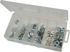 Value Collection - 400 Piece, No. 2, 1/4" Screw, Steel SAE Flat Washer Assortment - Includes 1/4 to 10" Screw & Plastic Case - All Tool & Supply