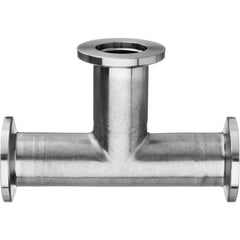 Metal Vacuum Tube Fittings; Material: Stainless Steel; Fitting Type: Tee; Tube Outside Diameter: 0.750; Fitting Shape: Tee; Connection Type: Quick-Clamp; Maximum Vacuum: 0.0000001 torr at 72 Degrees F; Thread Standard: None; Flange Outside Diameter: 1.18