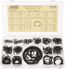 Made in USA - 337 Piece, 3/8 to 3", SpRing Assortment Steel, Snap Internal Retaining Ring Assortment - Includes Compartmented Case - All Tool & Supply