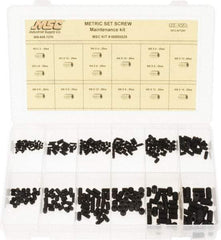 Value Collection - 375 Piece, M3 to M8, Steel Set Screw Assortment - Hex Head, Hex Socket Drive, 3 to 16mm Long - All Tool & Supply