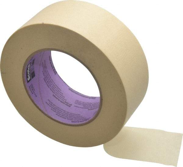 3M - 2" Wide x 60 Yd Long Tan Paper Masking Tape - Series 2040, 5.5 mil Thick, 23 In/Lb Tensile Strength - All Tool & Supply