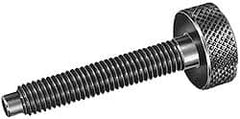 TE-CO - #10-24 Knurled Shoulderless Dog Point Tip Grade 12L14 Steel Thumb Screw - All Tool & Supply