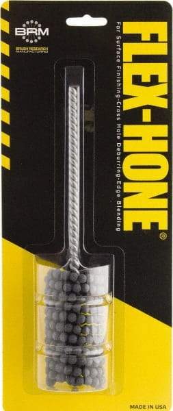 Brush Research Mfg. - 15/16" to 1-1/2" Bore Diam, 60 Grit, Aluminum Oxide Flexible Hone - Coarse, 8" OAL - All Tool & Supply