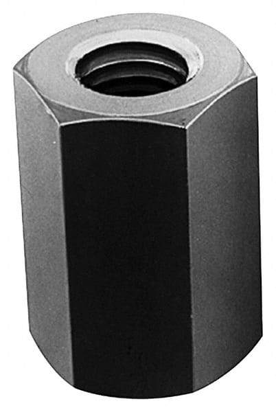 Made in USA - 1-14 UNF, 2-1/2" OAL Stainless Steel Standard Coupling Nut - 1-1/4" Width Across Flats - All Tool & Supply