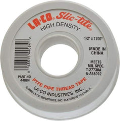 LA-CO - 1/2" Wide x 1,200" Long General Purpose Pipe Repair Tape - 3 mil Thick, -450 to 550°F, White - All Tool & Supply