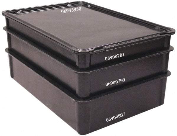 MFG Tray - 400 Lb Load Capacity Black Fiberglass Tote Container - Stacking, 25.8" Long x 17.8" Wide x 6" High - All Tool & Supply