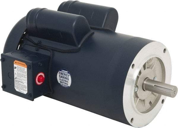 Leeson - 2 Max hp, 1,800 Max RPM, Capacitor Start Electric AC DC Motor - 115/230 V Input, Single Phase, 145TC Frame, C-Face Mount, TEFC Enclosure - All Tool & Supply