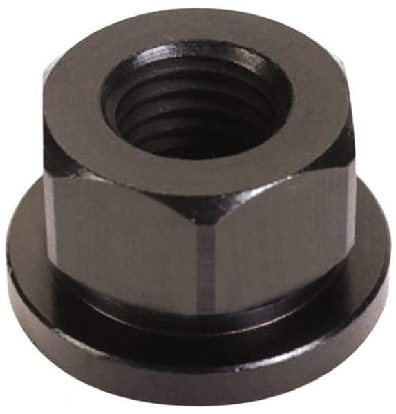 TE-CO - 5/16-18, 3/4" Flange Diam, 3/8" High, 9/16" Across Flats, Flange Nut - Grade 12L14 Steel, Black Oxide Finish, 1/8" Flange Height, TCMAI - All Tool & Supply