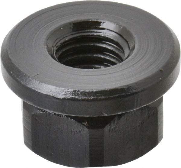 TE-CO - 3/8-16, 7/8" Flange Diam, 1/2" High, 11/16" Across Flats, Flange Nut - Grade 12L14 Steel, Black Oxide Finish, 1/8" Flange Height, TCMAI - All Tool & Supply