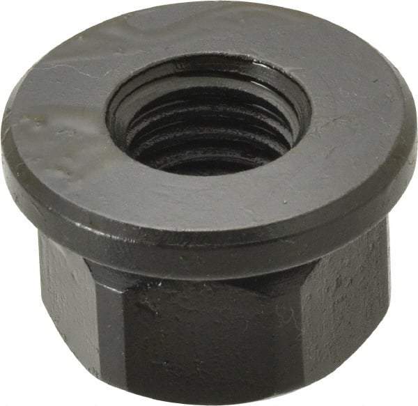 TE-CO - 5/8-11, 1-3/8" Flange Diam, 13/16" High, 1-1/16" Across Flats, Flange Nut - Grade 12L14 Steel, Black Oxide Finish, 3/16" Flange Height, TCMAI - All Tool & Supply