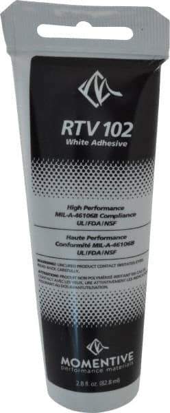 Momentive Performance Materials - 2.8 oz Tube White RTV Silicone Joint Sealant - 298.4°F Max Operating Temp, 20 min Tack Free Dry Time, Series RTV100 - All Tool & Supply