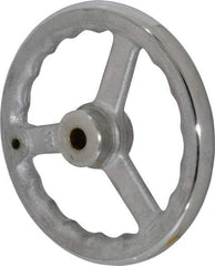 Gibraltar - 8", 3 Spoke Straight Handwheel - 1.8" Hub, Cast Iron, Chrome Plated Finish - All Tool & Supply