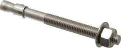 Red Head - 1/2" Diam, 1/2" Drill, 5-1/2" OAL, Wedge Expansion Concrete Anchor - 316 Stainless Steel, Hex Nut Head, Hex Drive, 3" Thread Length - All Tool & Supply