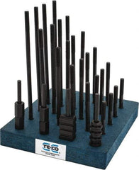 TE-CO - 38 Piece, 5/16-18 Stud, 3/8" T Slot, T Nut & Stud Kit - 5/8" T-Slot Nut Width, 3, 4, 5, 6, 7, 8" Stud Lengths - All Tool & Supply