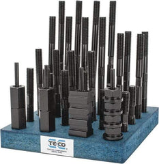 TE-CO - 38 Piece, 1/2-13 Stud, 9/16" T Slot, T Nut & Stud Kit - 7/8" T-Slot Nut Width, 3, 4, 5, 6, 7, 8" Stud Lengths - All Tool & Supply