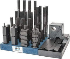 TE-CO - 50 Piece Fixturing Step Block & Clamp Set with 1" Step Block, 11/16" T-Slot, 5/8-11 Stud Thread - 1-1/8" Nut Width, 3, 4, 5, 6, 7 & 8" Stud Lengths - All Tool & Supply