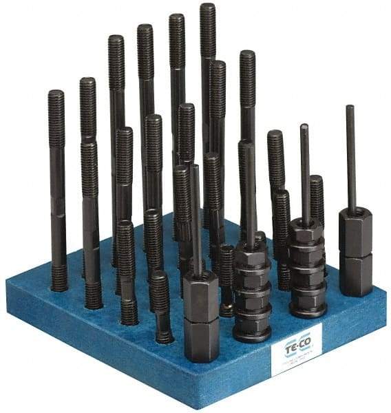 TE-CO - 41 Piece, 1/2-13 Stud, T Nut & Stud Kit - 3, 4, 5, 6, 7, 8" Stud Lengths - All Tool & Supply