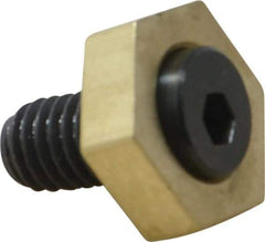 Mitee-Bite - 13/16" Brass Hex, 3/8-16 Stud Thread, Symmetrical Hex Clamp - 1/4" Hex Height, 2,000 Lb Holding Force, Hardened Steel Stud, 23/32" Long Thread, 20.8 Ft/Lb Torque, 10 Clamps - All Tool & Supply