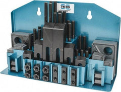 TE-CO - 52 Piece Fixturing Step Block & Clamp Set with 25mm Step Block, 12mm T-Slot, M10x1.5 Stud Thread - 19mm Nut Width, 80, 110, 125, 150, 175 & 200mm Stud Lengths - All Tool & Supply