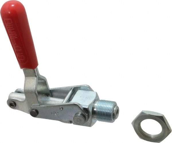 De-Sta-Co - 700 Lb Load Capacity, Mounting Plate Base, Carbon Steel, Standard Straight Line Action Clamp - 0.62" Plunger Diam, Straight Handle - All Tool & Supply