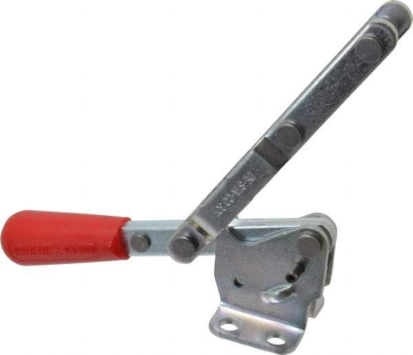 De-Sta-Co - 375 Lb Capacity, Horizontal, U-Bar, Flanged Base, Carbon Steel Pull Action Latch Clamp - 4" Drawing Movement, 8.33" OAL, Straight Handle - All Tool & Supply