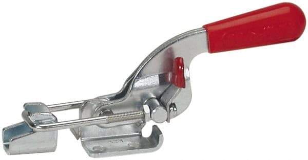 De-Sta-Co - 360 Lb Capacity, Horizontal, U Hook, Flanged Base, Stainless Steel Pull Action Latch Clamp - 1.18" Drawing Movement, 3.88" OAL, Threaded U Hook, Straight Handle - All Tool & Supply