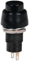 GC/Waldom - 0.4 Inch Mount Hole, Miniature Pushbutton Switch Only - Round, Black Pushbutton, Nonilluminated, Momentary (MO), Off-On - All Tool & Supply