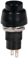 GC/Waldom - 0.4 Inch Mount Hole, Miniature Pushbutton Switch Only - Round, Black Pushbutton, Nonilluminated, Momentary (MO), Off-On - All Tool & Supply