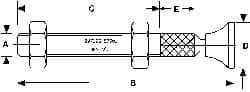 De-Sta-Co - 5/8-11 Carbon Steel Hex Head Tip Clamp Spindle Assembly - 101.6mm Thread Length, 4.42" OAL, Flat Tip Cap, 0.38" Tip Surface Diam, Use with Toggle Clamps - All Tool & Supply