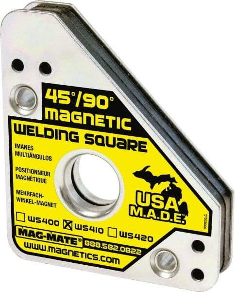 Mag-Mate - 3-3/4" Wide x 3/4" Deep x 4-3/8" High, Rare Earth Magnetic Welding & Fabrication Square - 75 Lb Average Pull Force - All Tool & Supply