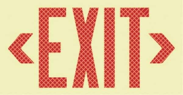 NMC - Exit, Plastic Exit Sign - 13" Wide x 7-1/2" High, Reflective - All Tool & Supply