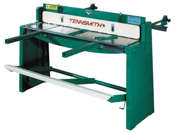 Tennsmith - 52-1/4 Inch Long Blade, Manual Power Floor Shear - 61 Inch Wide x 36 Inch Deep x 42 Inch High, 0.0394 Inch Stainless Steel Capacity, 0.0630 Inch Mild Steel Capacity, 30 Inch Back Gauge Range - All Tool & Supply