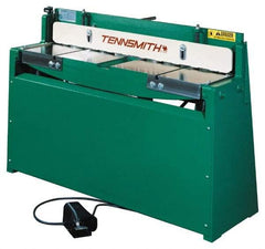 Tennsmith - 52-1/4 Inch Long Blade, Pneumatic Power Floor Shear - 61 Inch Wide x 36 Inch Deep x 42 Inch High, 0.0394 Inch Stainless Steel Capacity, 0.0630 Inch Mild Steel Capacity, 30 Inch Back Gauge Range - All Tool & Supply