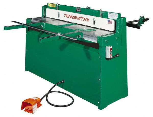 Tennsmith - 52-1/4 Inch Long Blade, Hydraulic Power Floor Shear - 61 Inch Wide x 25 Inch Deep x 42 Inch High, 0.0394 Inch Stainless Steel Capacity, 0.0630 Inch Mild Steel Capacity, 30 Inch Back Gauge Range - All Tool & Supply