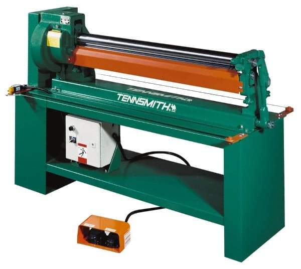 Tennsmith - 20 Gauge Max Stainless Steel Capacity, 49 Inch Max Forming Width, Floor Machine, Electric Slip Roll - 3/4 hp, 77 Inch Overall Width, x 50 Inch Overall Height, 3 Inch Slip Roll Diameter, 3/8, 1/2, 5/8 Inch Wire Groove Width, 230/460 Voltage - All Tool & Supply