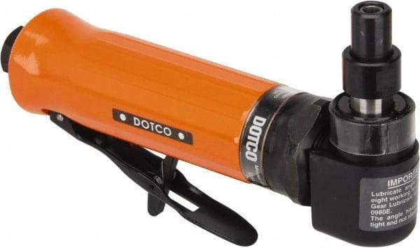 Dotco - 1/4" Collet, Angle Handle, Air Angle Die Grinder - 20,000 RPM, Rear Exhaust, 23 CFM, 0.4 hp, 90 psi, 1/4" Inlet - All Tool & Supply