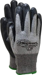 HexArmor - Size L (9), ANSI Cut Lvl A8, Puncture Lvl 5, Nitrile Coated Cut & Puncture Resistant Gloves - Palm & Fingers Coated, SuperFabric/HPPE Lining, Knit Wrist, Gray/Black, Paired - All Tool & Supply