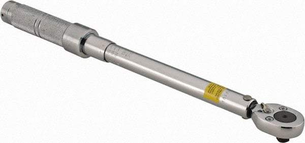 Proto - 3/8" Drive Mil Spec Micrometer Torque Wrench - 16 Ft/Lb to 80 Ft/Lb Torque, 15-1/2" OAL, Ratchet Head - All Tool & Supply