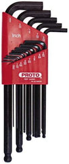 Proto - 13 Piece L-Key Ball End Hex Key Set - Hex Range 0.05 to 3/8", Carbon Steel - All Tool & Supply