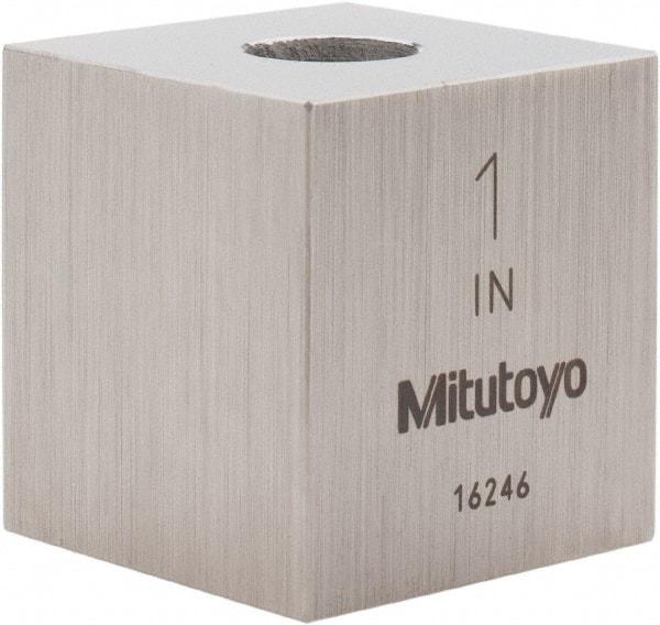 Mitutoyo - 1" Square Steel Gage Block - Accuracy Grade 0, Includes Certificate of Inspection - All Tool & Supply