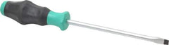 Wera - 255mm OAL Standard Slotted Screwdriver - 150mm Blade Length, Round Shank, Ergonomic Handle - All Tool & Supply