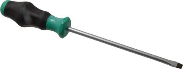 Wera - 287mm OAL Standard Slotted Screwdriver - 175mm Blade Length, Round Shank, Ergonomic Handle - All Tool & Supply