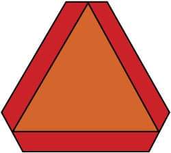 NMC - "Slow Moving Vehicle Emblem", 16" Wide x 14" High, Aluminum Construction Roadway Signs - 0.04" Thick, Orange, High Intensity Reflectivity, Triangle, Sign Stand Mount - All Tool & Supply