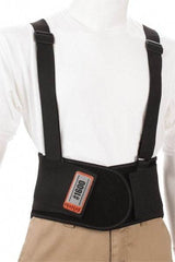 Ergodyne - Size XS, Elastic Belt with Adjustable Shoulder Straps - 22 to 25" Waist, 9" Wide, Detachable Strap, Black - All Tool & Supply