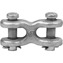 Campbell - Zinc Plated Forged Steel Double Clevis Link - 1/4" Diameter, 3,900 Lb Load Limit - All Tool & Supply